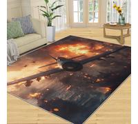 FBRUIEG Tapis bomber, tapis de bataille, décoration d'intérieur, tapis de jeux de guerre pour salon, chambre à coucher, tapis de sol antidérapant à poils bas - 60 x 110 cm