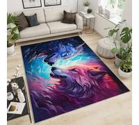 FBRUIEG Tapis décoratif motif loup, pour salon, chambre à coucher, motif loup de chasse, tapis lavable pour chambre de garçons, dortoir, 120 x 170 cm
