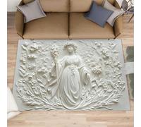 FBRUIEG Tapis en relief pour chambre à coucher - Motif art en relief - Antidérapant - Lavable - pour salon ou ferme - 180 x 270 cm