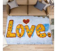 FBRUIEG Tapis imitation carrelage mural, tapis à poils ras pour salon, chambre à coucher, bureau, cuisine, salle à manger, tapis de sol 60 x 110 cm