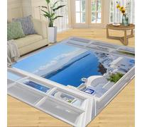 FBRUIEG Tapis imitation fenêtre pour salon, salon, extérieur, fenêtre, antidérapant, lavable, pour chambre à coucher, cuisine, salle à manger, décoration - 60 x 110 cm