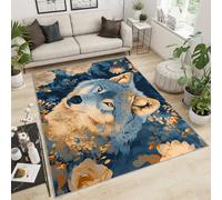 FBRUIEG Tapis loup pour enfants - Motif loup - Animaux violents et esthétiques pour chambre à coucher, salon, salle de jeux, dortoir, 120 x 170 cm