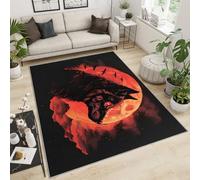 FBRUIEG Tapis loup pour enfants - Motif loup - Animaux violents et esthétiques pour chambre à coucher, salon, salle de jeux, dortoir, 60 x 110 cm