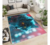 FBRUIEG Tapis loup pour enfants - Motif loup - Animaux violents et esthétiques pour chambre à coucher, salon, salle de jeux, dortoir, 50 x 80 cm