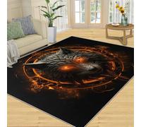 FBRUIEG Tapis pour chambre de garçon - Tapis imprimé loup pour salle de jeux - Tapis antidérapant lavable avec motif loup - 100 x 150 cm
