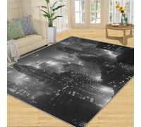 FBRUIEG Urban Architecture Tapis et décoration d'intérieur, New York pour chambre à coucher, salon, vue nocturne, tapis antidérapant, cadeau de pendaison de crémaillère et tapis de sol d'intérieur