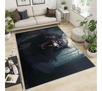 FBRUIEG Wolf Tapis pour enfants - Motif loup - Animaux violents et esthétiques pour chambre à coucher, salon, salle de jeux, dortoir, 100 x 150 cm