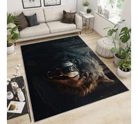 FBRUIEG Wolf Tapis pour enfants - Motif loup - Animaux violents et esthétiques pour chambre à coucher, salon, salle de jeux, dortoir, 100 x 150 cm