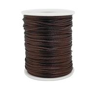 Fbshicung Cordon en nylon satiné - 80 m x 1,5 mm - Pour loisirs créatifs, bracelets en macramé, colliers, bricolage, fabrication de bijoux (marron)