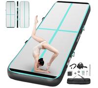 FBSPORT Airtrack Tapis de tumbling, 10 cm de haut, épaisseur : 4 m, avec pompe à air, tapis d'entraînement avec sac de transport, pour la maison, l'extérieur, le yoga