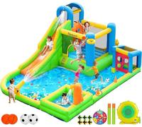 FBSPORT Château gonflable d'extérieur avec ventilateur 480 x 370 x 210 cm