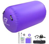 FBSPORT Gonflable Air Roller, 120x75cm Tapis de Gymnastique Gonflable, Rouleau d'air Piste d'air Gonflable avec Pompe Cylindre de Gymnastique, Tapis de Gym Gonflable, Convient à la Gymnastique