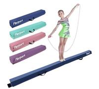 FBSPORT Poutre Gymnastique 240 cm Cuir de PU Pliable Poutre d'équilibre Portable Equipement d'entraînement de Gymnastique avec Fond Antidérapant pour Enfants, Débutants et Gymnastes Professionnels