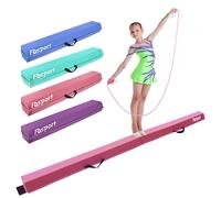 FBSPORT Poutre Gymnastique 300 cm Cuir de PU Pliable Poutre d'équilibre Portable Equipement d'entraînement de Gymnastique avec Fond Antidérapant pour Enfants, Débutants et Gymnastes Professionnels