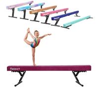 FBSPORT Poutre Gymnastique Haute réglable 244cm,5 Hauteur réglable Gymnastique Poutre Pliable Poutre de Plancher Haute stabilité Enfants Gymnase Pratique équipement d'entraînement