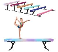 FBSPORT Poutre Gymnastique Haute réglable 244cm,5 Hauteur réglable Gymnastique Poutre Pliable Poutre de Plancher Haute stabilité Enfants Gymnase Pratique équipement d'entraînement