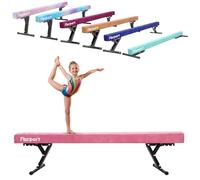 FBSPORT Poutre Gymnastique Haute réglable 244cm,5 Hauteur réglable Gymnastique Poutre Pliable Poutre de Plancher Haute stabilité Enfants Gymnase Pratique équipement d'entraînement