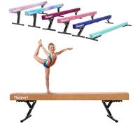 FBSPORT Poutre Gymnastique Haute réglable 244cm,5 Hauteur réglable Gymnastique Poutre Pliable Poutre de Plancher Haute stabilité Enfants Gymnase Pratique équipement d'entraînement
