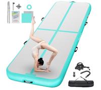 FBSPORT Tapis D'Entraînement 10cm Hauteur Tapis de Gymnastique Gonflable Air Tumbling Track 2M Tapis de Gym Gonflable Tumbling Tapis Gymnastique Air Floor Mat pour Gymnaste Tumbling Yoga avec Pompe