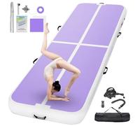 FBSPORT Tapis D'Entraînement 10cm Hauteur Tapis de Gymnastique Gonflable Air Tumbling Track 3M Tapis de Gym Gonflable Tumbling Tapis Gymnastique Air Floor Mat pour Gymnaste Tumbling Yoga avec Pompe