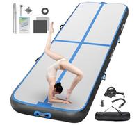 FBSPORT Tapis D'Entraînement 10cm Hauteur Tapis de Gymnastique Gonflable Air Tumbling Track 3M Tapis de Gym Gonflable Tumbling Tapis Gymnastique Air Floor Mat pour Gymnaste Tumbling Yoga avec Pompe