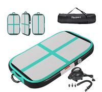 FBSPORT Tapis D'Entraînement 10cm Hauteur Tapis de Gymnastique Gonflable Air Tumbling Track 60CM Tapis de Gym Gonflable Tumbling Tapis Gymnastique Air Floor Mat pour Gymnaste Tumbling Yoga avec Pompe