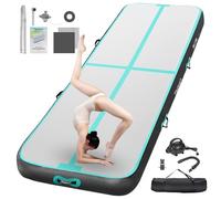 FBSPORT Tapis D'Entraînement 10cm Hauteur Tapis de Gymnastique Gonflable Air Tumbling Track 6M Tapis de Gym Gonflable Tumbling Tapis Gymnastique Air Floor Mat pour Gymnaste Tumbling Yoga avec Pompe