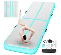 FBSPORT Tapis D'Entraînement 10cm Hauteur Tapis de Gymnastique Gonflable Air Tumbling Track 6M Tapis de Gym Gonflable Tumbling Tapis Gymnastique Air Floor Mat pour Gymnaste Tumbling Yoga avec Pompe