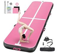 FBSPORT Tapis D'Entraînement 20cm Hauteur Tapis de Gymnastique Gonflable Air Tumbling Track 3M Tapis de Gym Gonflable Tumbling Tapis Gymnastique Air Floor Mat pour Gymnaste Tumbling Yoga avec Pompe