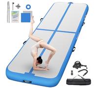 FBSPORT Tapis D'Entraînement 20cm Hauteur Tapis de Gymnastique Gonflable Air Tumbling Track 4M Tapis de Gym Gonflable Tumbling Tapis Gymnastique Air Floor Mat pour Gymnaste Tumbling Yoga avec Pompe