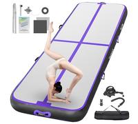 FBSPORT Tapis D'Entraînement 20cm Hauteur Tapis de Gymnastique Gonflable Air Tumbling Track 6M Tapis de Gym Gonflable Tumbling Tapis Gymnastique Air Floor Mat pour Gymnaste Tumbling Yoga avec Pompe