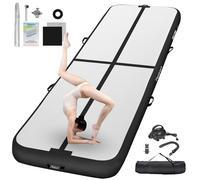 FBSPORT Tapis D'Entraînement 20cm Hauteur Tapis de Gymnastique Gonflable Air Tumbling Track 6M Tapis de Gym Gonflable Tumbling Tapis Gymnastique Air Floor Mat pour Gymnaste Tumbling Yoga avec Pompe