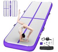 FBSPORT Tapis D'Entraînement Gonflable 10cm - Tapis de Gymnastique Air 3M pour Gym, Tumbling, Yoga - avec Pompe