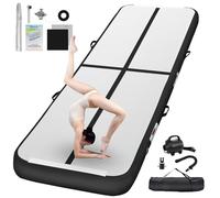 FBSPORT Tapis d'exercice gonflable de 10 cm de hauteur, 2 m, pour gymnastique, tumbling, yoga avec pompe