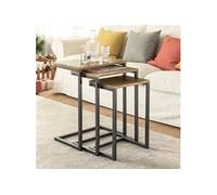 FBT102-F Lot de 3 Tables Basses Gigognes, Set de 3 Tables d'appoint Empilables