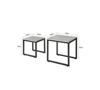 FBT42-HG Tables Basses Gigognes - Set de 2 - Lot de 2 Tables d'Appoint Empilables