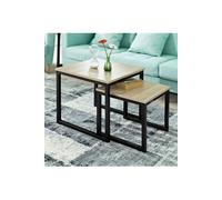 FBT42-N Tables Basses Gigognes - Set de 2 - Lot de 2 tables d'appoint empilables