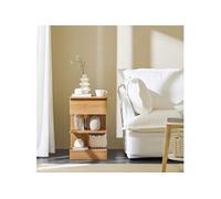 SoBuy Table de Chevet avec 1 Tiroir et 2 Étagères, Table de Nuit ou d’Appoint Moderne pour Chambre ou Salon, Bois Naturel
