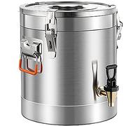 FBWSM Bidon De Lait en Acier Inoxydable, Seau De Stockage De Lait De Baril De Fermentation À La Maison Transportable 10L, Réservoir De Lait avec Robinet, Baril D'isolation en Acier Inoxydable-B