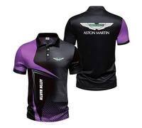 FBWZSAG Polos 3D Confortables pour Hommes pour A.s.t.o.n M.a.r.ti.n Boutons À Manches Courtes Séchage Rapide Sportswear Coutures Doux Demi-Manches Col T-Shirt-ZiS||3X_l