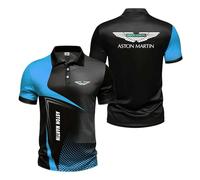 FBWZSAG Polos 3D Confortables pour Hommes pour A.s.t.o.n M.a.r.ti.n Boutons À Manches Courtes Séchage Rapide Sportswear Coutures Doux Demi-Manches Col T-Shirt-LanS||l