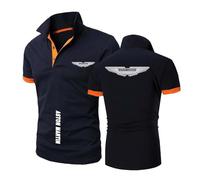 FBWZSAG Polos À Manches Mi-Longues pour Hommes pour A.s.t.o.n M.a.r.ti.n T-Shirts De Fitness À Boutons Chemises De Sport Unies De Couleur Contrastée T-Shirts -SLanS+ChengS||XL