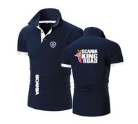 FBWZSAG Polos Respirants pour Hommes T-Shirts Confortables avec Coutures S.ca.n.i.a Manches Courtes Boutons Imprimés Demi-Manches Col Doux-SLanS+BaiS||L