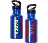 FC Barcelona Bouteille d'eau personnalisée en métal 500 ml - Nom gravé Bouteille d'école et d'entraînement - Cadeau pour garçons et fans de football