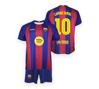FC Barcelona Kit pour enfant Lamine YAMAL 1ère équipe 25/26 Réplique officielle - Ensemble enfant avec nom et numéro, Rouge/bleu, 4 ans