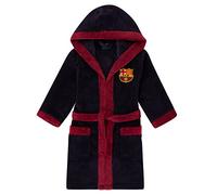FC Barcelona Officiel - Robe de Chambre à Capuche thème Football - Polaire - garçon - Bleu Marine - 13-14 Ans