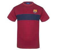 FC Barcelona Officiel - T-Shirt pour Entrainement de Football - Polyester - Homme - Rouge à Rayures - Small