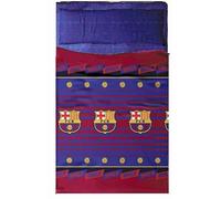 FC Barcelona Parure de lit 3 pièces avec Drap Plat et taie d'oreiller Motif Football Madrid Modèle 4 150 cm