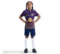 FC Barcelone Academy Pro, Nike Dri-FIT Haut de Football à Manches Courtes pré-Match pour Enfants Plus âgés, HJ8070