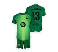 FC Barcelone Tenue de gardien de but pour enfant Saison 25/26, maillot et pantalon vert, réplique officielle Joan Garcia, unisexe, 14 ans